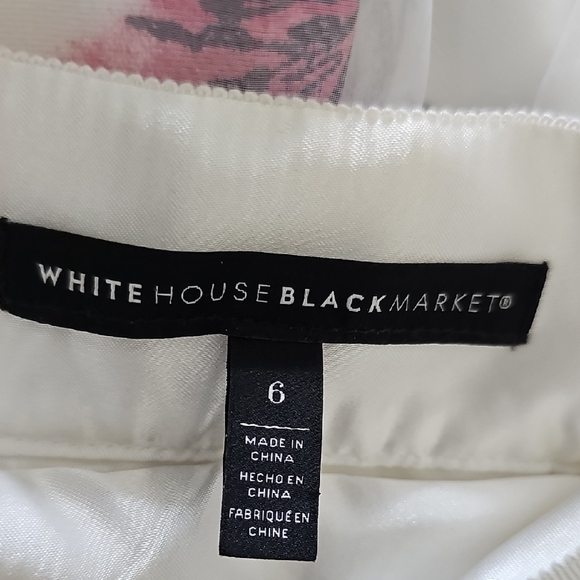 White House Black Market White Floral A-Line Skirt - Picture 9 of 12